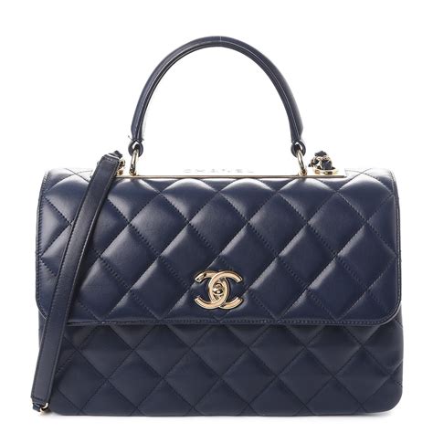 Classic 11.12 handbag, Lambskin, navy blue — Fashion 